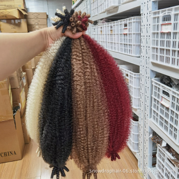 Green Blue 3X Afro Spring Twist Hair Synthetic Braiding Crochet Hair Extensions Spring Twist Braiding Curl Hair 16 Inch